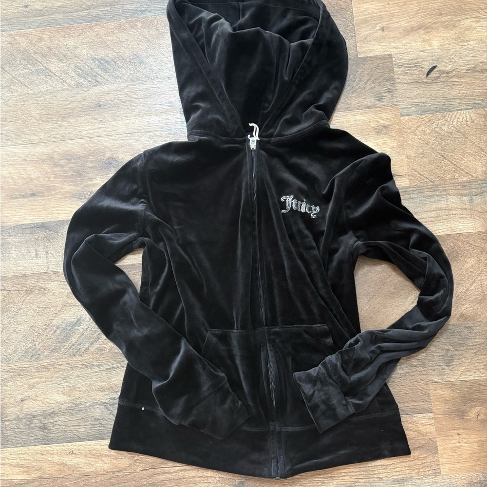 Juicy Couture Black Velvet Jacket with Sporty Zipper